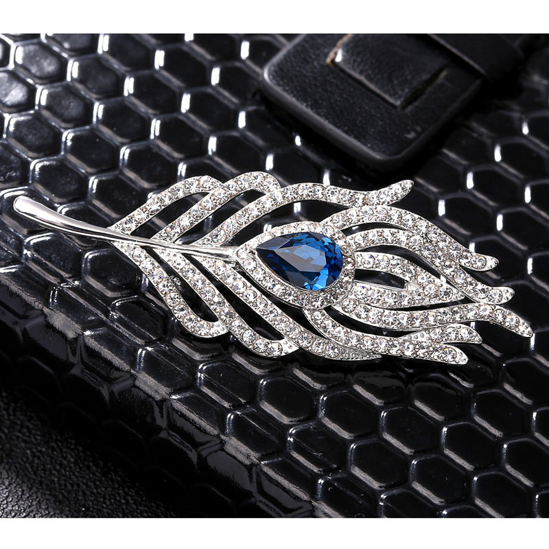 Close-up of elegant rhinestone pin for women - Image 2