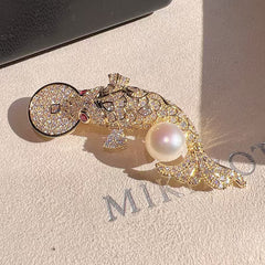 Detailed view of Koi Fish Brooch craftsmanship