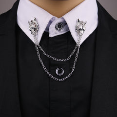 Long Chain Tassel Brooch Detail