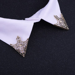 Golden Triangle Crown Brooch on Apparel