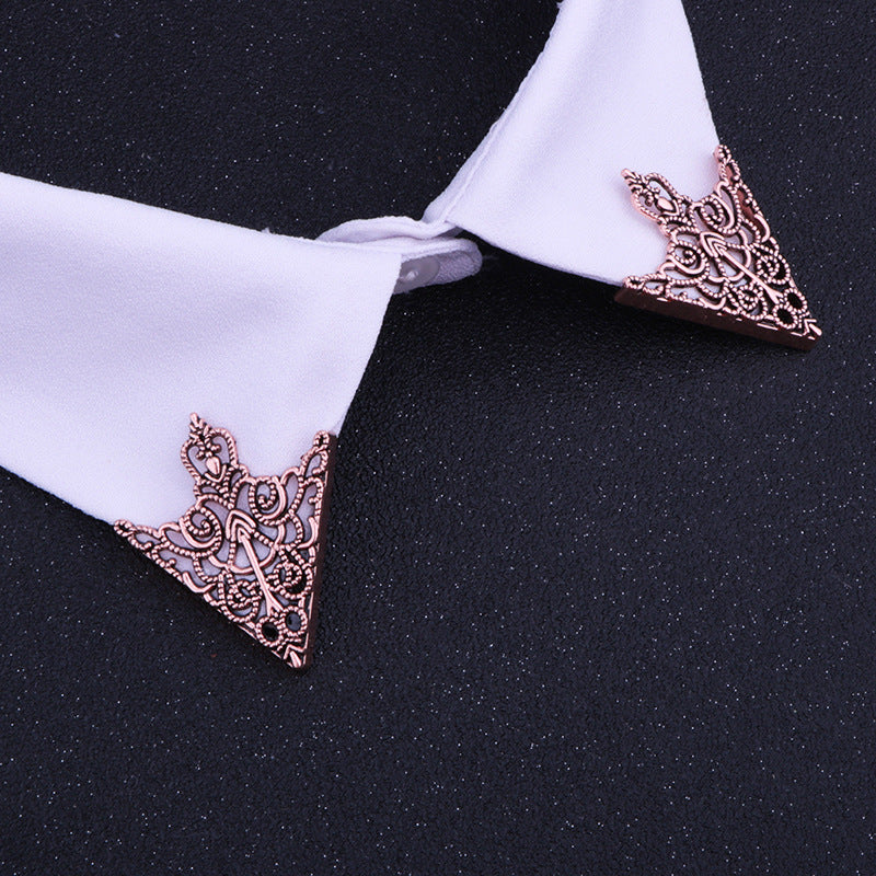 Silver Geometric Lapel Pin on Suit