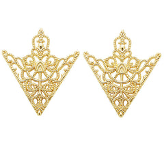 Retro Triangle Crown Brooch - Antique Bronze