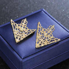 Golden Triangle Crown Brooch on Apparel