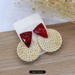 Eco-friendly Rattan Earrings Image 3