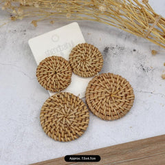 Elegant Rattan Drop Earrings Image 4