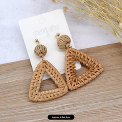 Elegant Rattan Drop Earrings Image 4