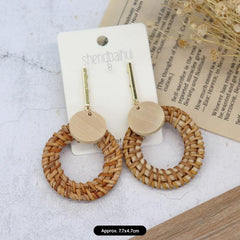 Eco-friendly Rattan Earrings Image 3