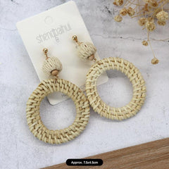 Elegant Rattan Drop Earrings Image 4