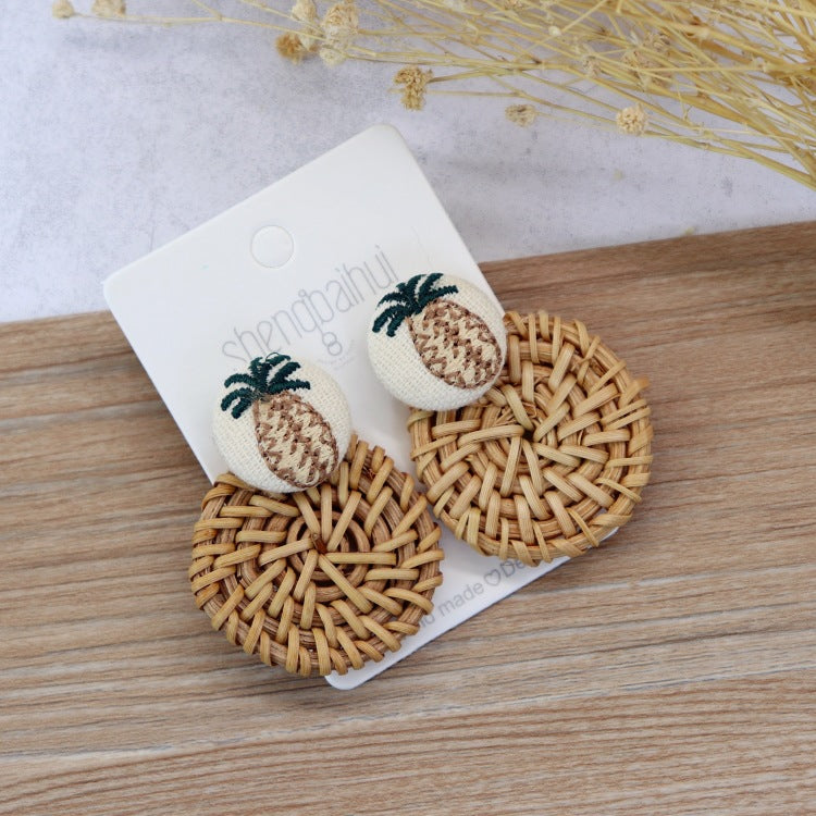 Elegant Rattan Drop Earrings Image 4