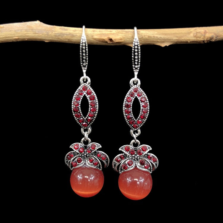 Elegant Bohemian Agate Dangle Earrings Image 1