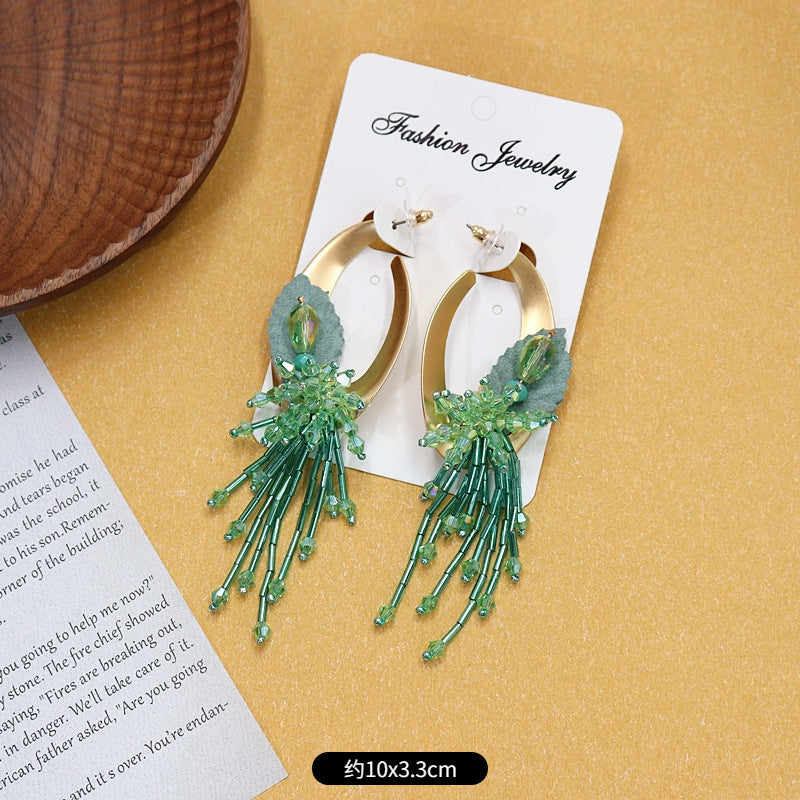 Fashionable earrings featuring tassel elements