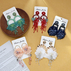 Earrings showcased against elegant decor