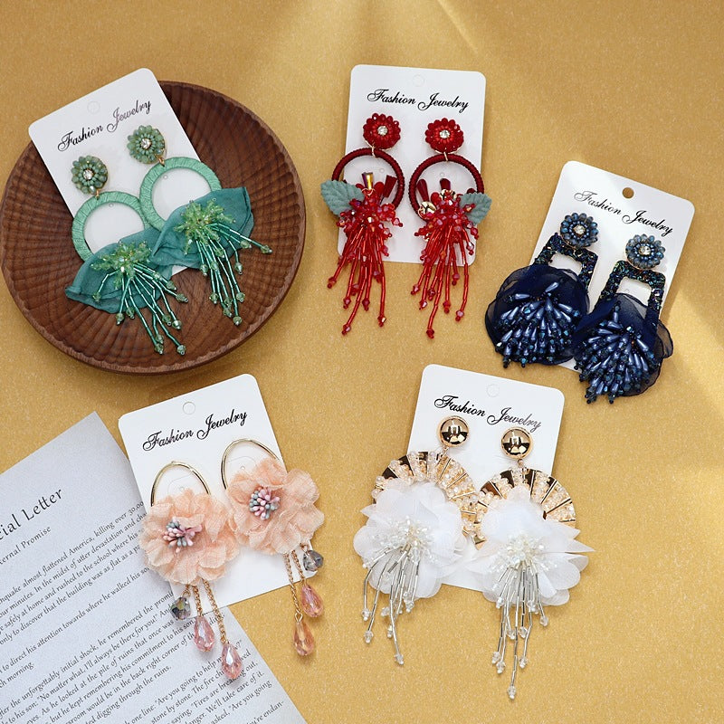 Earrings showcased against elegant decor