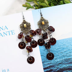 Detailed view of lightweight tassel earrings