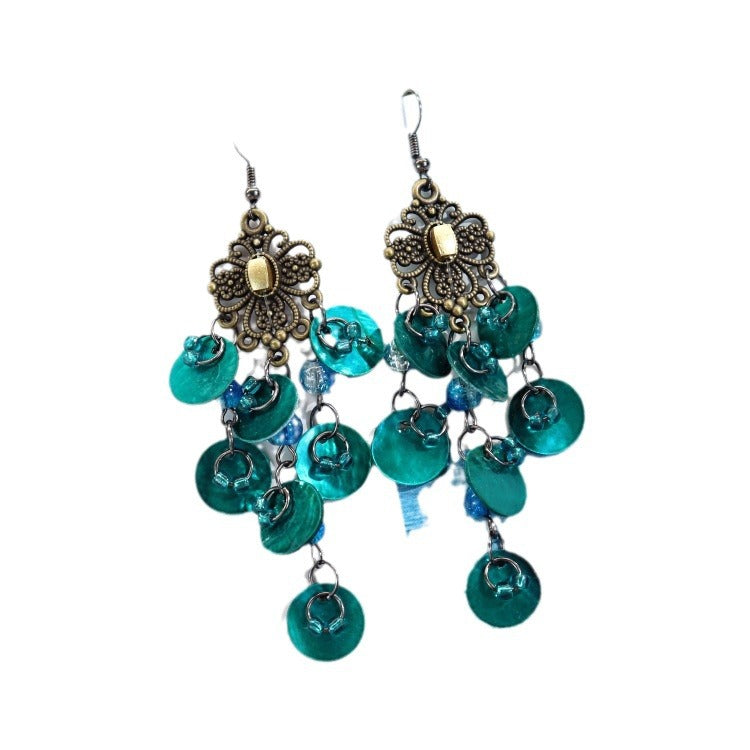 Stylish casual outfit featuring tassel earrings