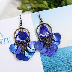 Unique dangle earring design with vibrant colours