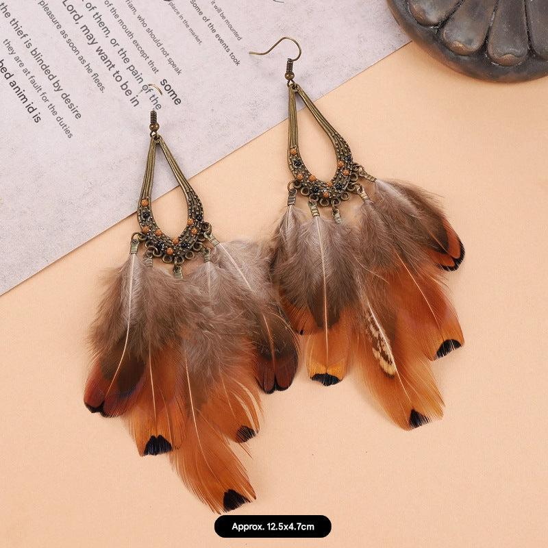 Colourful feather earrings collection image 4