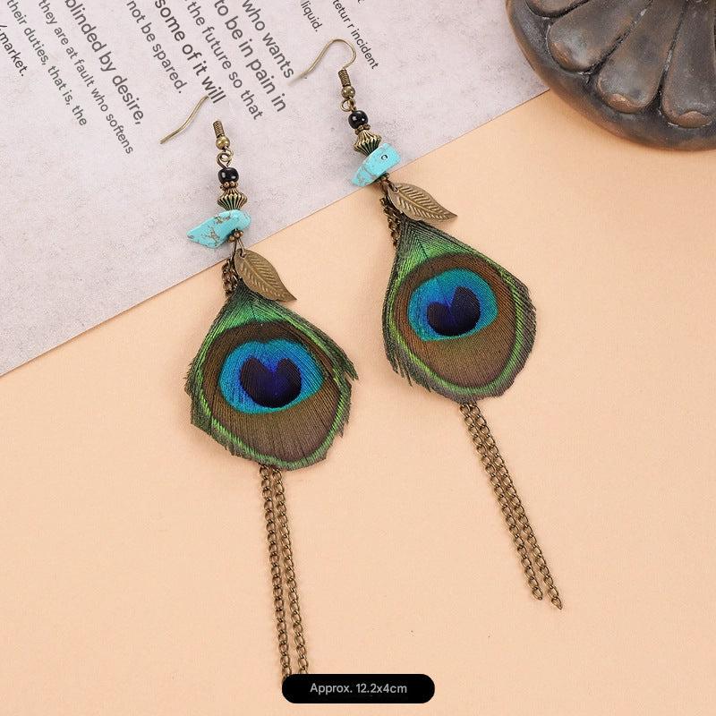 Colourful feather earrings collection image 4