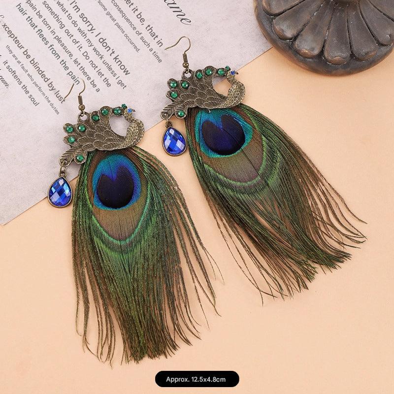 Handcrafted unique earrings on model image 6