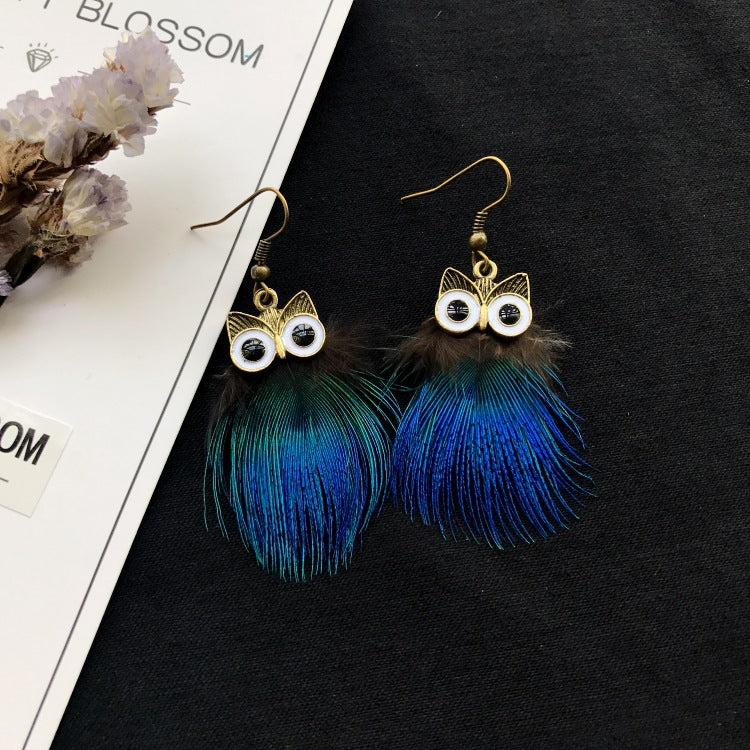 Elegant owl design earrings image 3