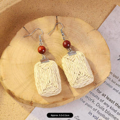 Lightweight rattan earrings perfect for the beach