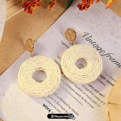 Unique geometric woven earrings for women