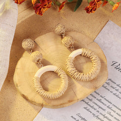 Unique geometric woven earrings for women