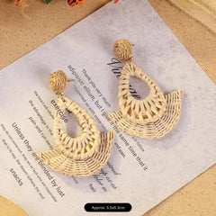 Unique geometric woven earrings for women