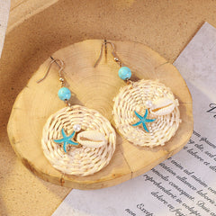 Lightweight rattan earrings perfect for the beach