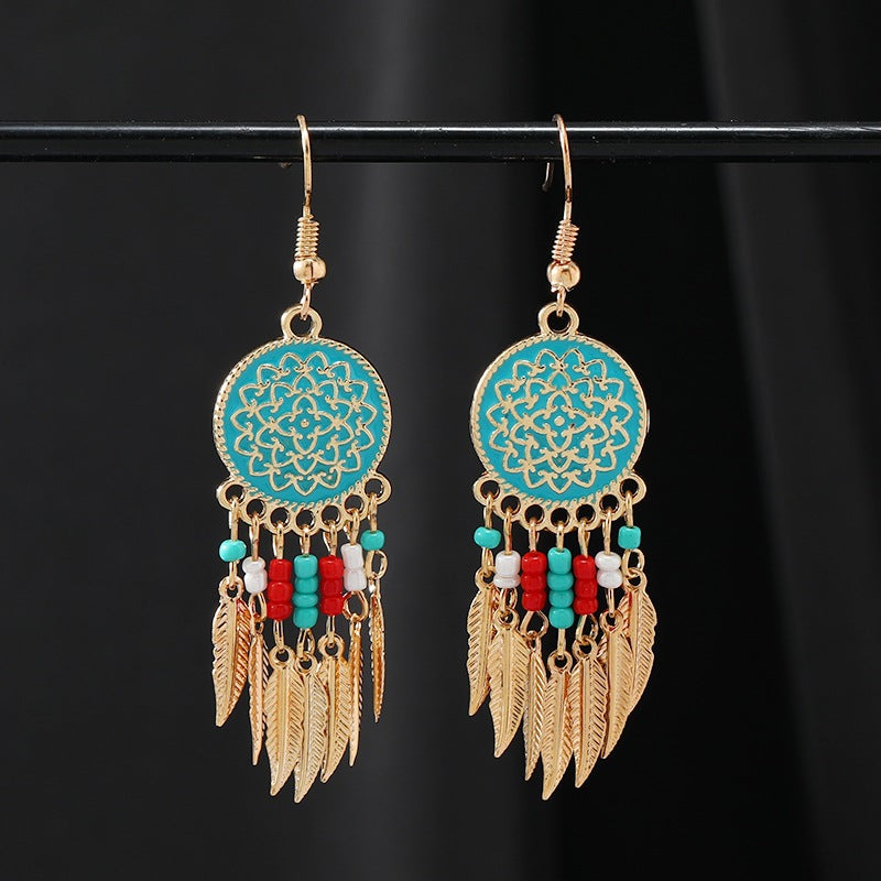 Elegant tassel earrings displayed on a model