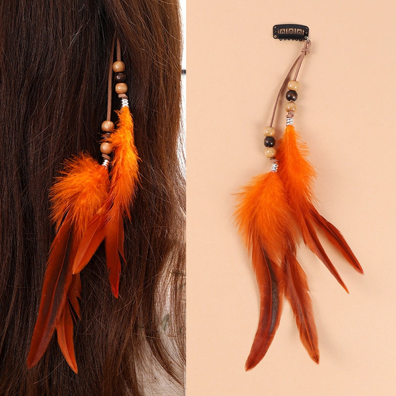 Colourful tassel hair accessory in natural light