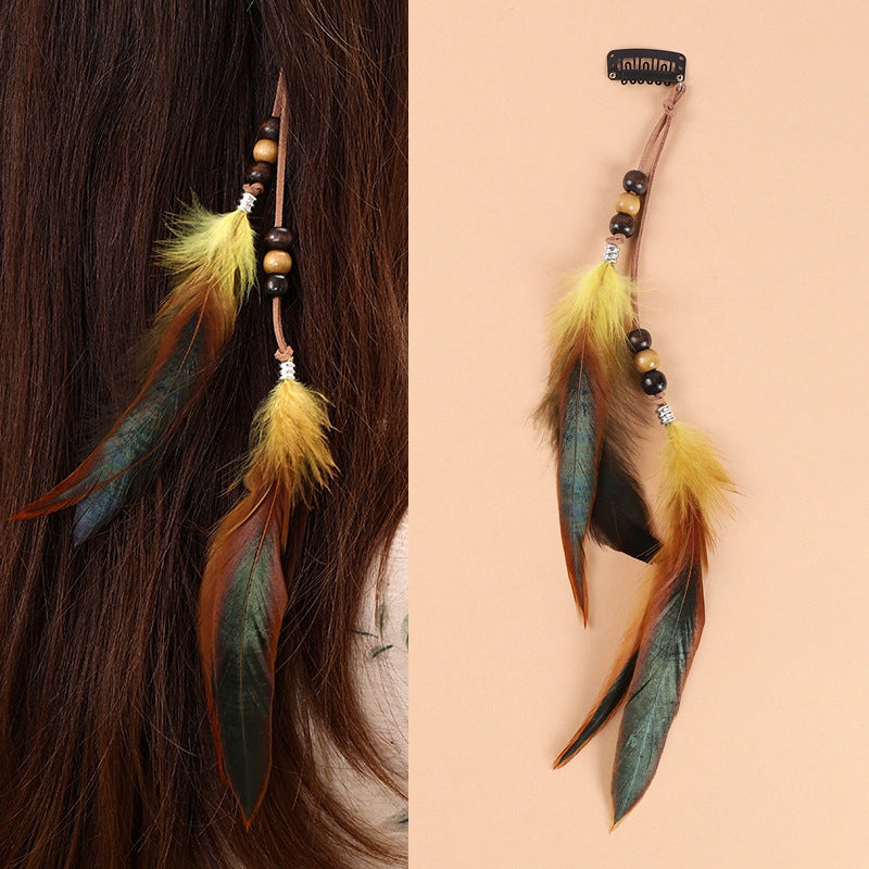 Stylish bohemian hair clip worn on the beach