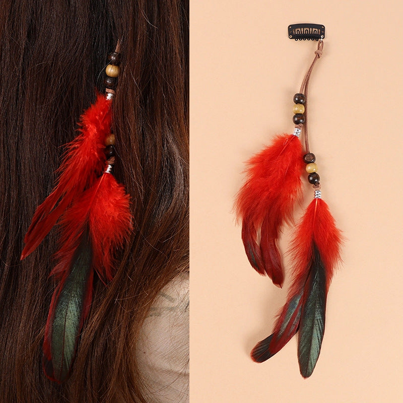 Unique feather design hair clip on display