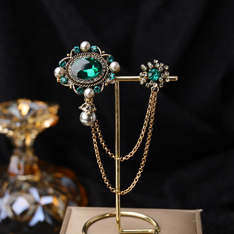 Wearing vintage necklace at a formal event