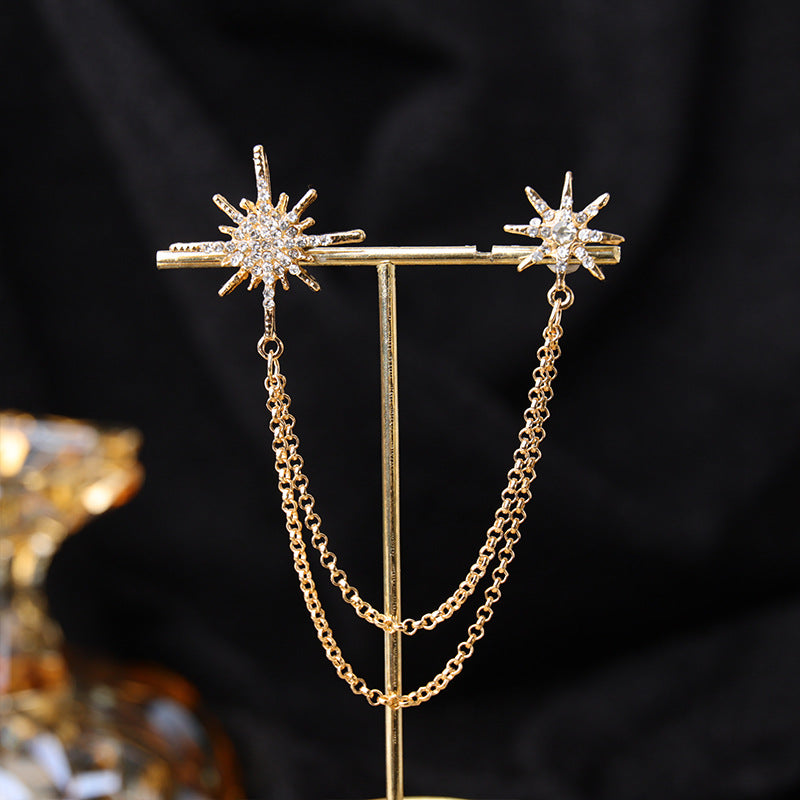 Close-up of elegant pearl-embedded brooch