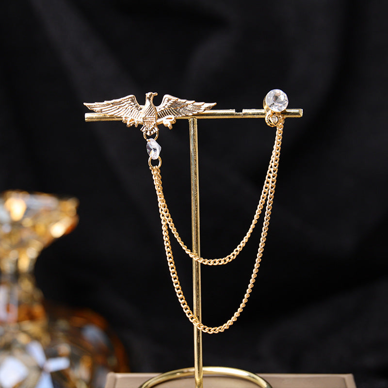 Close-up of elegant pearl-embedded brooch