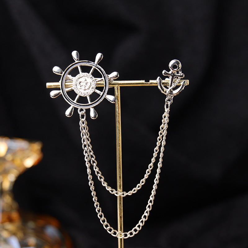 Necklace and brooch set on elegant display