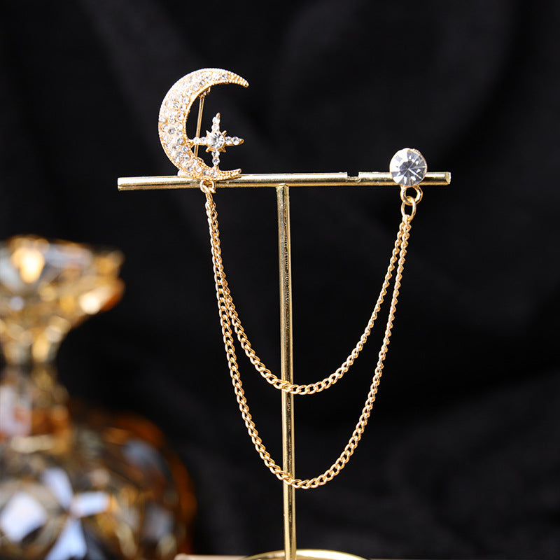 Vintage Baroque Rhinestone Necklace Brooch Set display image