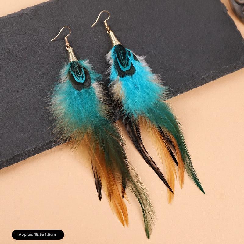Bohemian inspired feather earrings