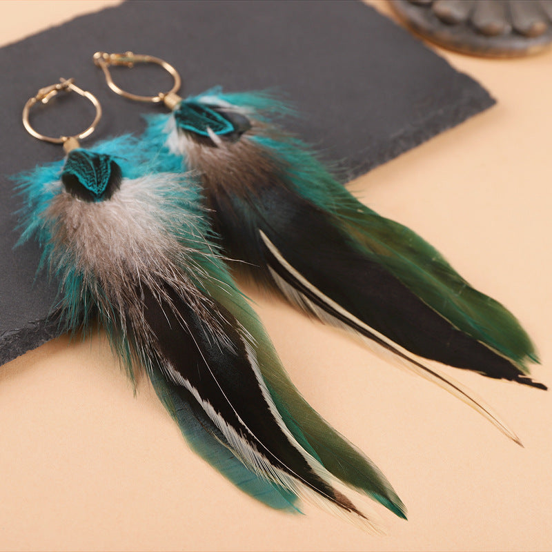 Detailed view of women's unique earrings