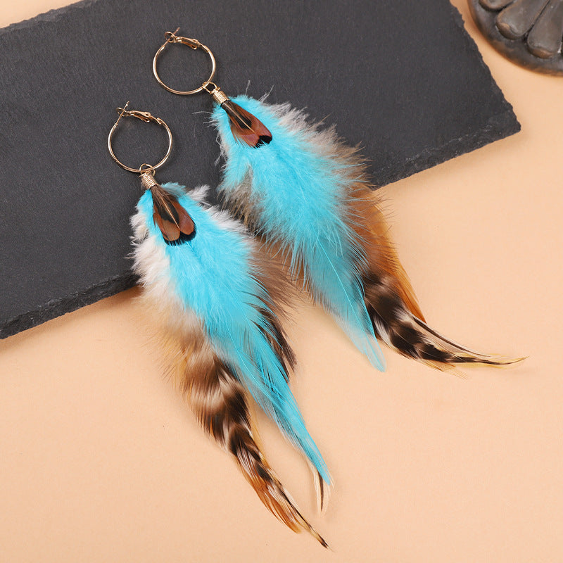 Bohemian inspired feather earrings