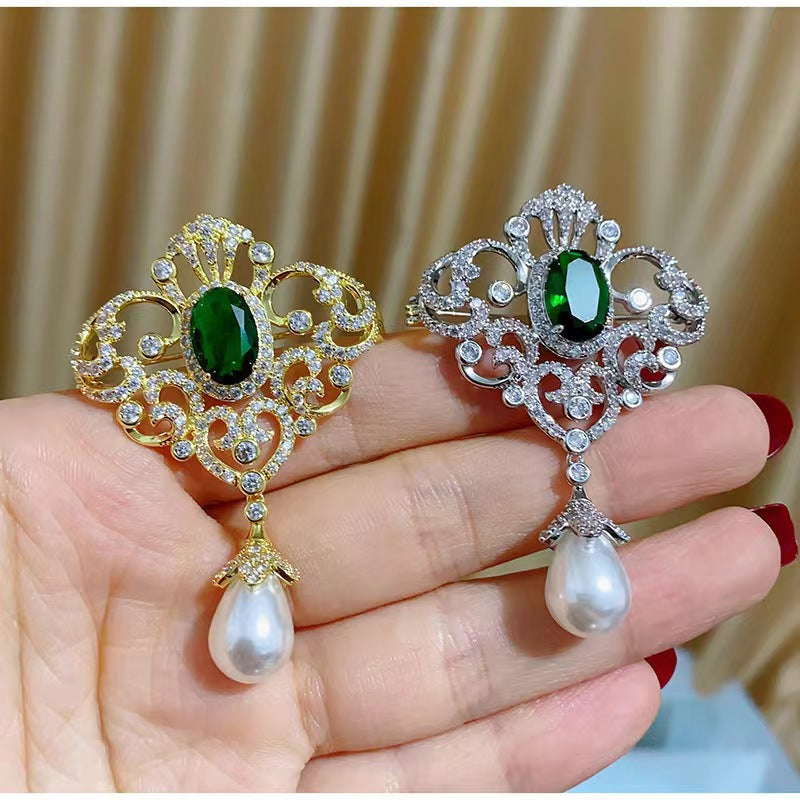 Elegant Brooch displayed on cloth