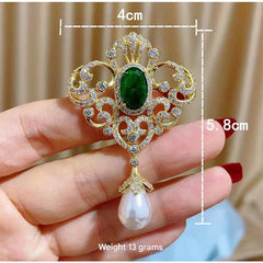 Brooch on a formal blouse