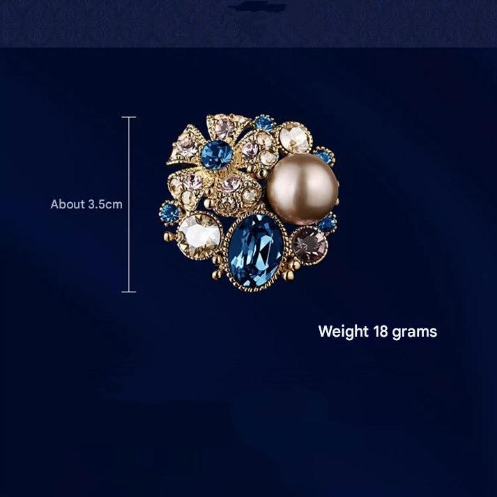 Rhinestone Floral Brooch Image 3