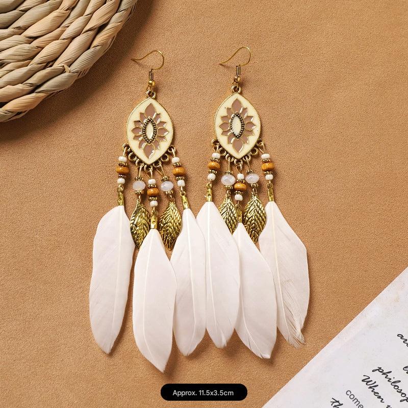 fashion-forward feather earrings look