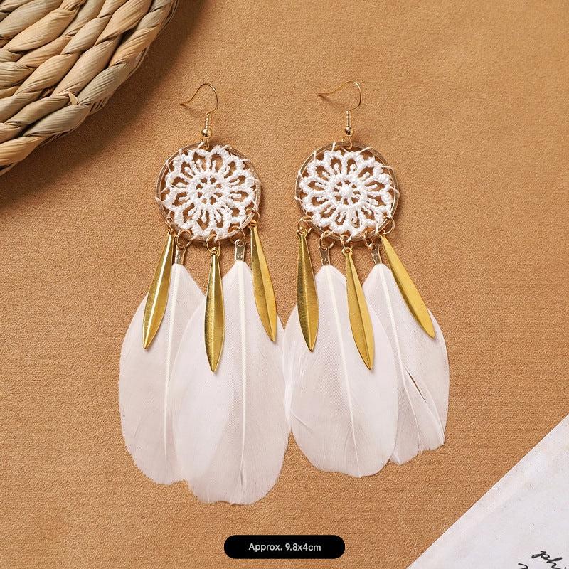bohemian tassel earrings on display