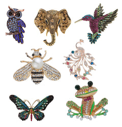 Charming animal pin brooch - Gold butterfly