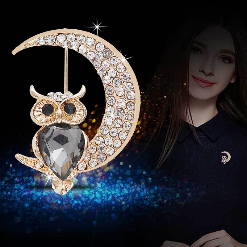 Owl Brooch on Fashion Outfit