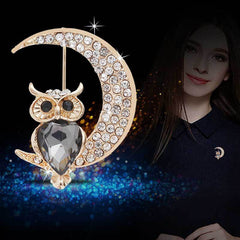 Owl Brooch on Fashion Outfit