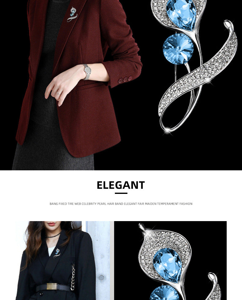 Affordable chic brooch placed on a dark surface